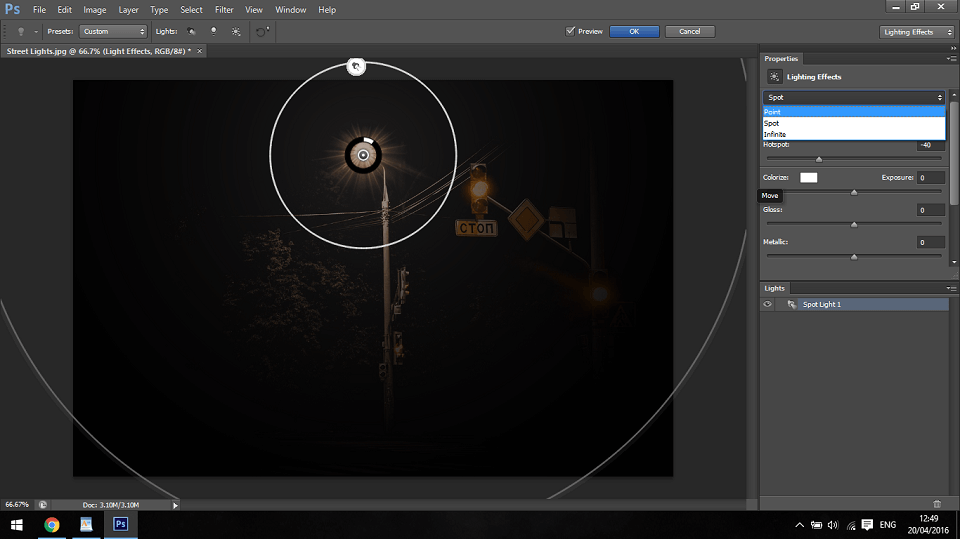 Create lamp light in Photoshop